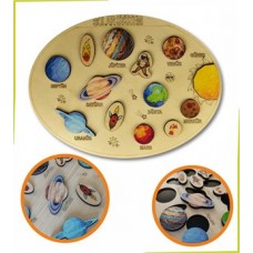 AHŞAP OVAL UZAY TEMALI GÜNEŞ SİSTEMİ