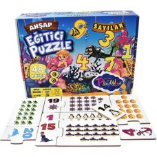 AHŞAP EĞİTİCİ PUZZLE SAYILAR 48 PARÇA