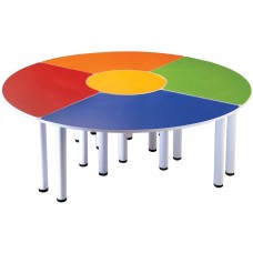 Metal Ayaklı Ahşap Beş Parça Daire Masa