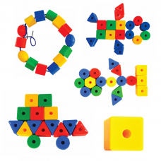 İPE BONCUK DİZME Eğitici Şekiller 50 Parça ES 7150