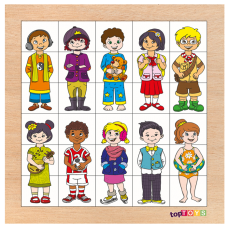 Eşleştir Karıştır Çocuklar Ahşap Puzzle