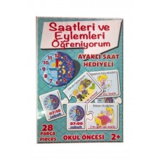 Hobi Eğitim Dünyası Saatleri Ve Eylemleri Öğreniyorum 28 Parça Puzzle